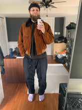 Load image into Gallery viewer, 1990s Armani Burnt Orange Corduroy B-15 Bomber Jacket with Removable Fur Collar and Articulated Shoulder Gusset - Size XL