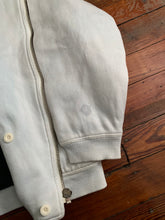 Load image into Gallery viewer, 1980s Issey Miyake White Dual Backzip Heavy Cotton Bomber Jacket with Asymmetric Closure - Size XL