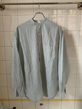 Load image into Gallery viewer, 1990s Armani Soft Blue Diagonal Weave Pattern Shirt - Size L