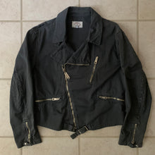 Load image into Gallery viewer, 1990s Armani Faded Grey Cotton Biker Jacket - Size M