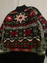 Load image into Gallery viewer, 1990s Katharine Hamnett Graphic Intarsia Turtleneck Sweater - Size XL