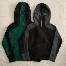 Load image into Gallery viewer, 2000s Vintage Green and Black Mohair Ninja Hoodie - Size M
