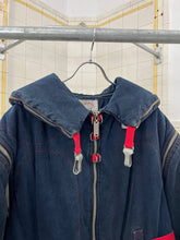 Load image into Gallery viewer, aw1993 Armani Denim Life Preserver Jacket with Removable Sleeves and Packable Hood - Size M