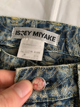 Load image into Gallery viewer, ss2007 Issey Miyake Rose Embossed Paneled Flared Denim Pants - Size XS