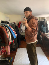 Load image into Gallery viewer, aw1992 Issey Miyake Leather Pillow Neck Flight Jacket with Packable Hood - Size XL