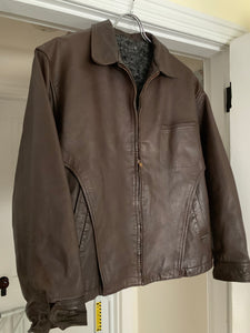 1980s CDGH Brown Paneled Leather Work Jacket - Size OS