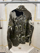 Load image into Gallery viewer, 2000s Griffin Zippered Intarsia Camo Knit Jacket - Size M