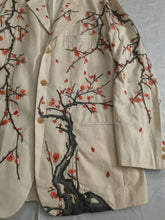 Load image into Gallery viewer, ss1995 Issey Miyake Cream Blazer with Embroidered Sakura Tree - Size L