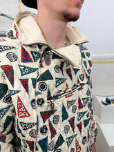 Load image into Gallery viewer, 1990s Armani Collegiate Flag Asymmetric Zip Hooded Anorak - Size L