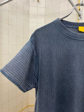 Load image into Gallery viewer, 2000s Mandarina Duck Blue Knit Tee with Jersey Sleeves - Size M