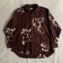 Load image into Gallery viewer, 1990s CDGH Hand Dyed Tribal Characters Maroon Shirt - Size L