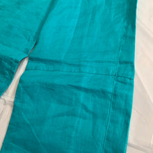 Load image into Gallery viewer, 2000s Armani Teal Linen Technical Trousers with Lampo Zippers - Size M