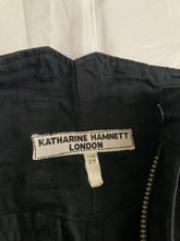 Load image into Gallery viewer, 1980s Katharine Hamnett Black High Waist &amp; Tapered Military Trousers - Size S