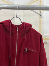 Load image into Gallery viewer, 1980s Katharine Hamnett Velour Circle Pattern Hooded Bomber - Size XL