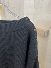 Load image into Gallery viewer, 1980s Marithe Francois Girbaud Boatneck Sweater with Buttoned Shoulder Seams - Size L