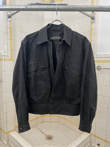 1980s Armani Cropped Waxed Linen Military Blouson - Size S