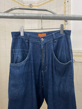 Load image into Gallery viewer, 1990s Mickey Brazil Blue Jeans with Cinch Hem Detail - Size M