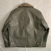 Load image into Gallery viewer, 1994 CDGH Slate Grey Leather Jacket with Removable Fur Collar - Size XL