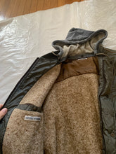 Load image into Gallery viewer, 1990s Armani Olive Nylon Bomber Jacket with Removable Hood - Size S