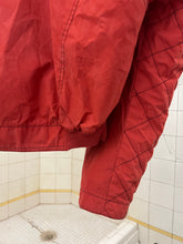 Load image into Gallery viewer, 1980s Armani Washed Red Cropped Moto Jacket with Quilted Sleeves - Size L