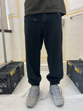 Load image into Gallery viewer, 1980s Katharine Hamnett Faded Black Cotton Joggers with Adjustable Cuffs - Size M