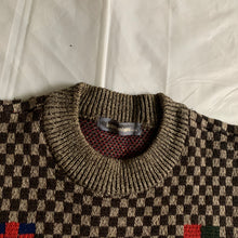 Load image into Gallery viewer, 1980s Issey Miyake Checkered Geometirc Intarsia Sweater - Size M