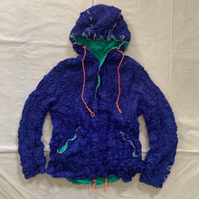 Load image into Gallery viewer, aw1999 Issey Miyake Blue Crinkled Bungee Pullover Packable Hoodie - Size M
