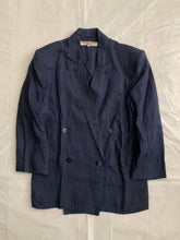 Load image into Gallery viewer, 1980s Katharine Hamnett Navy Linen Double Breasted Blazer - Size M