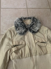 Load image into Gallery viewer, 1990s Dexter Wong Super Cropped Faux Collared Bomber Jacket with Extended Hem Ribbing - Size M