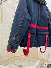 Load image into Gallery viewer, aw1993 Armani Denim Life Preserver Jacket with Removable Sleeves and Packable Hood - Size M