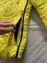 Load image into Gallery viewer, aw1993 Issey Miyake Quilted Yellow Nylon Moto Parka with Wrap Neck and Packable Hood - Size L