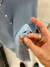 Load image into Gallery viewer, 1980s Marithe Francois Girbaud x Closed Textured Chambray Shirt with Buttoned Mandarin Collar - Size M