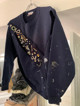 Load image into Gallery viewer, ss2021 Per Gotesson Slashed Vintage Paint Splattered Crewneck with Vintage Jewelry - Size S/M
