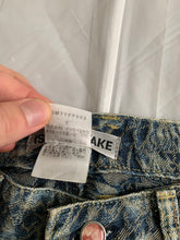 Load image into Gallery viewer, ss2007 Issey Miyake Rose Embossed Paneled Flared Denim Pants - Size XS