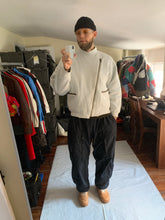 Load image into Gallery viewer, 1980s Issey Miyake White Dual Backzip Heavy Cotton Bomber Jacket with Asymmetric Closure - Size XL