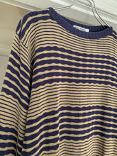 Load image into Gallery viewer, 1990s Armani Wavy Navy Cotton Jumper - Size XL