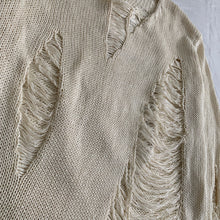 Load image into Gallery viewer, 1990s Yohji Yamamoto Destroyed Cream Knitted Sweater - Size M