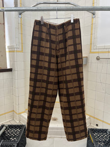 1980s Armani Earth Toned Plaid Trousers - Size M