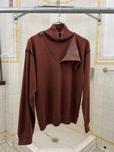 Load image into Gallery viewer, aw1983 Marithe Francois Girbaud x Maillaparty Burnt Red Sweater with Overlocked Neck and Waxed Seam Details - Size S