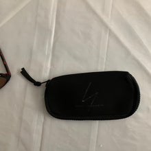 Load image into Gallery viewer, 2000s Yohji Yamamoto Black Rectangular Sunglasses with Vibrant Red Wiring - Size OS