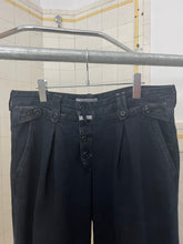 Load image into Gallery viewer, 1980s Marithe Francois Girbaud Pleated Denim Pants with Buttoned Pockets and Adjustable Hems - Size XL