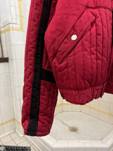 Load image into Gallery viewer, 1990s Armani Heavy Red Cotton Cropped Bomber with Black Contrast Trim Detailing - Size XL