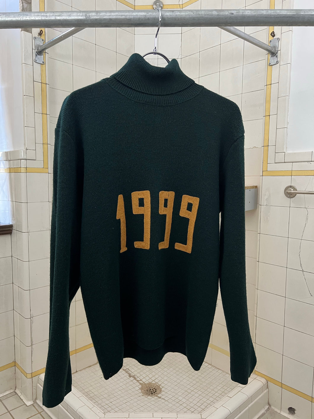 1980s Armani '1999' Chainstitched Turtleneck - Size M