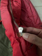 Load image into Gallery viewer, 1990s Armani Textured Iridescent Red Nylon Military Parka with Roll Hood - Size XL