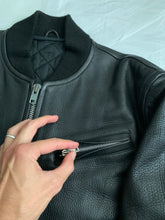 Load image into Gallery viewer, 1990 CDGH Cropped Black Leather Bomber Jacket - Size OS