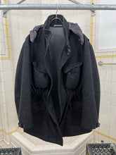 Load image into Gallery viewer, Late 1990s Mandarina Duck Thick Wool M65 Jacket with Grey Nylon Hood - Size L