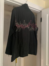 Load image into Gallery viewer, 1990s Yohji Yamamoto Pixelated Soundwave Graphic Zip-up Shirt - Size L