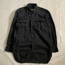Load image into Gallery viewer, 1980s Katharine Hamnett Black Soft Cotton Oversized Military Shirt - Size XL