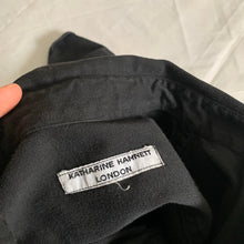 Load image into Gallery viewer, 1980s Katharine Hamnett Black Soft Cotton Oversized Military Shirt - Size XL