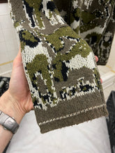 Load image into Gallery viewer, 2000s Griffin Zippered Intarsia Camo Knit Jacket - Size M